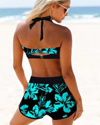 Seraphina | Tropical Floral High-Waisted Swimsuit