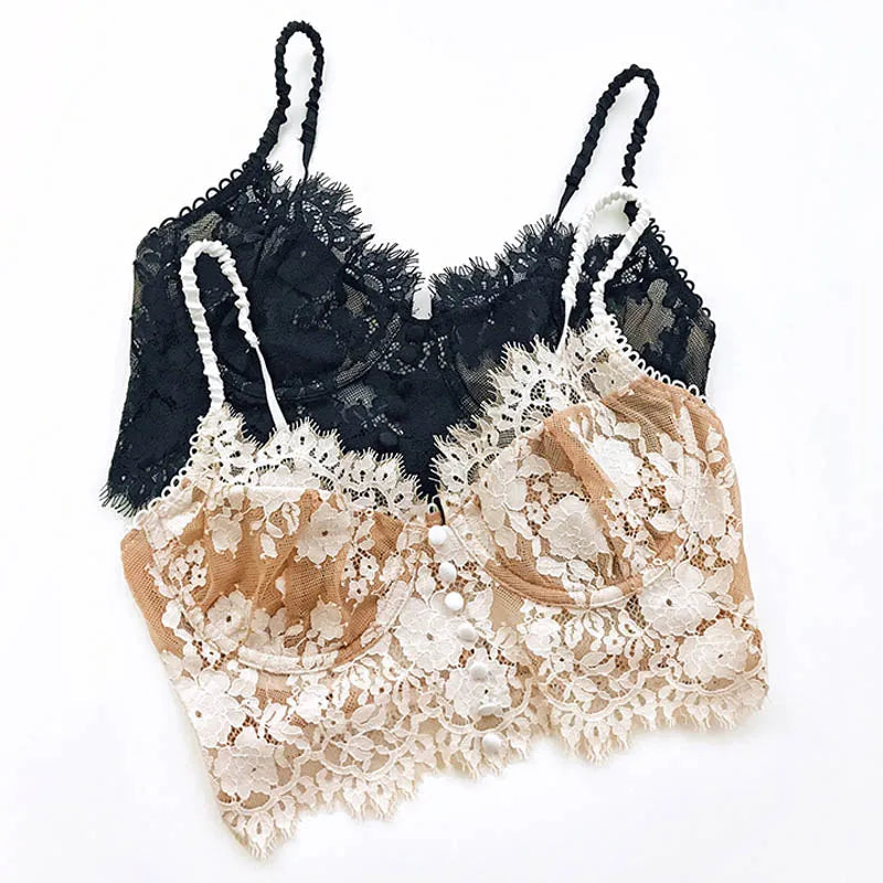 Rowan - Ultra-Thin Floral Embroidery Push-Up Bra