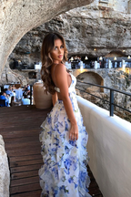 Gloria - Floral Cut-Out Split Beach Maxi Dress