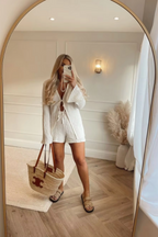 Bellamy - Flared Sleeve Lace Up Shirt and Shorts Set