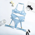 Monet - Embroidered Mesh Lingerie Set