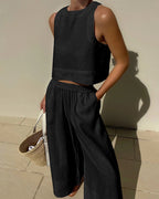 Aminta - Casual Sleeveless Summer Outfit Set