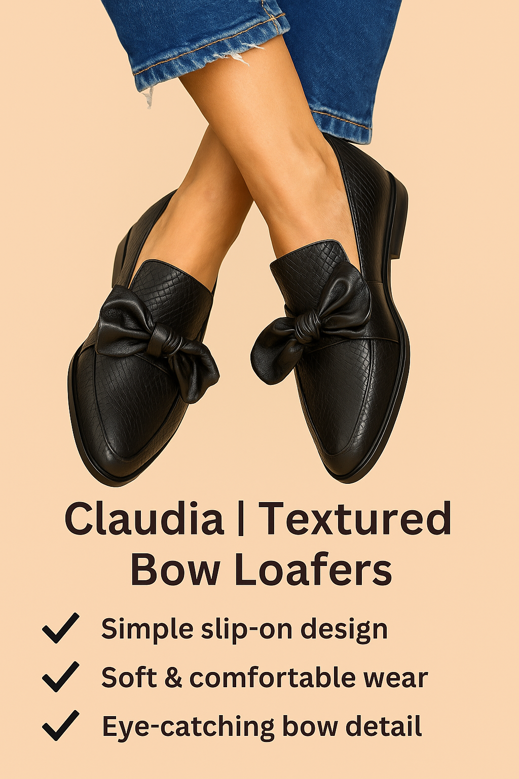 Claudia | Bow Loafers