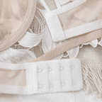 Darcy - Lace Embroidery Deep V Bra And Panty Set